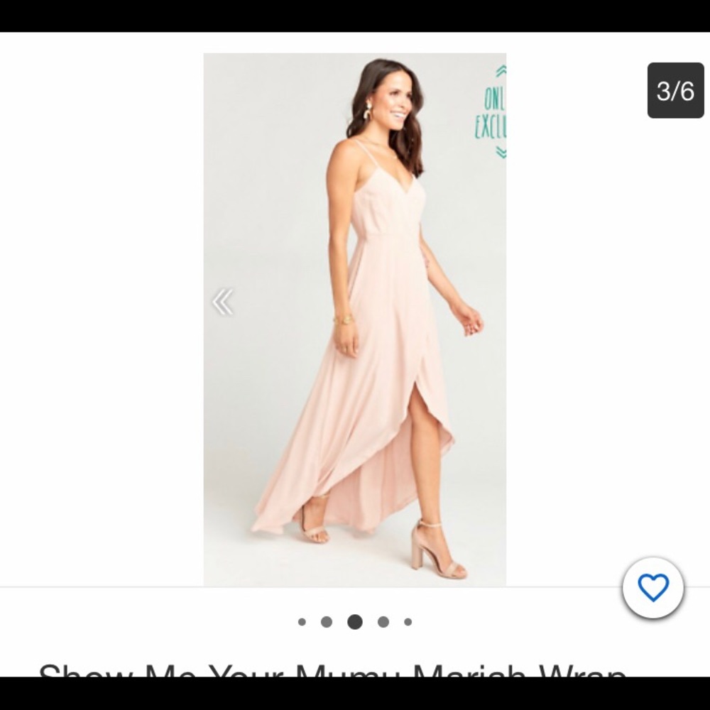 Show me your mumu wrap dress in dusty blush crisp